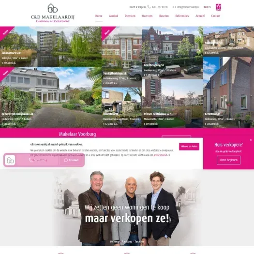 Screenshot of the website of www.cdmakelaardij.nl