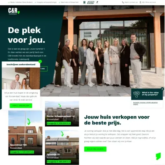 Screenshot van de website van www.crmakelaars.nl
