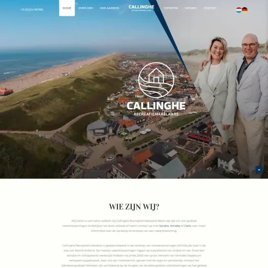 Capture d'écran du site web de www.callinghe.nl
