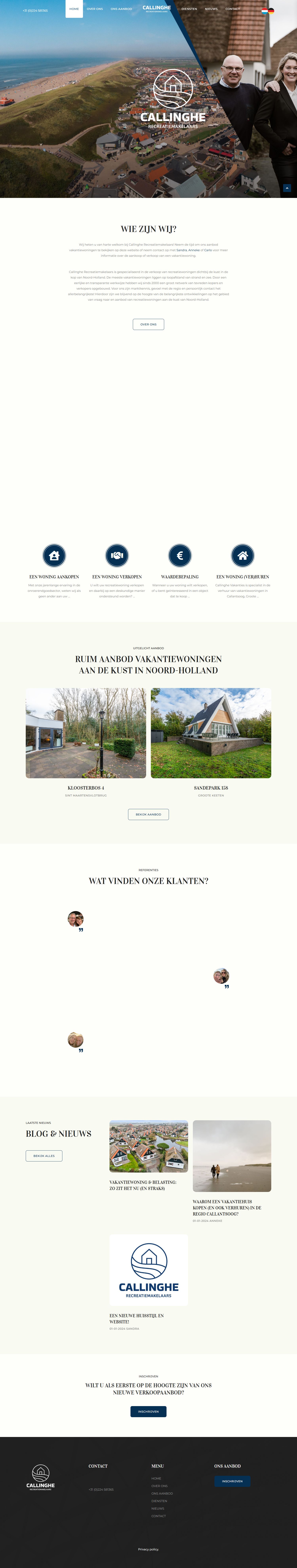 Capture d'écran du site web de www.callinghe.nl