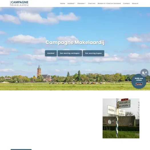 Capture d'écran du site web de www.campagnemakelaardij.nl
