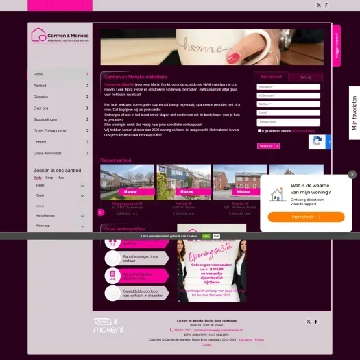 Screenshot van de website van www.uwnvmmakelaar.nl
