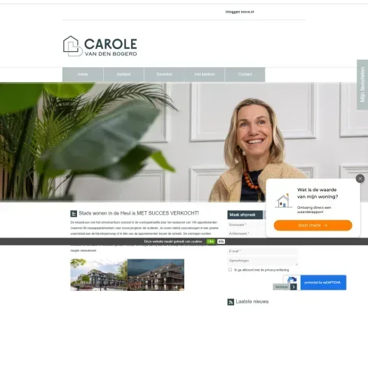 Screenshot van de website van www.carolevandenbogerd.nl