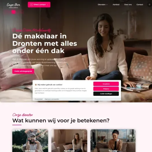 Screenshot of the website of www.carpediemmakelaardij.nl