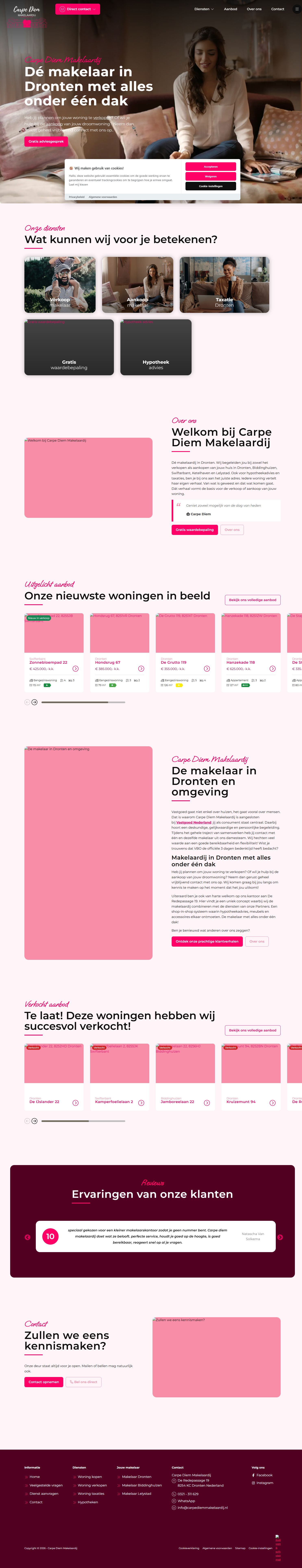Screenshot der Website von www.carpediemmakelaardij.nl