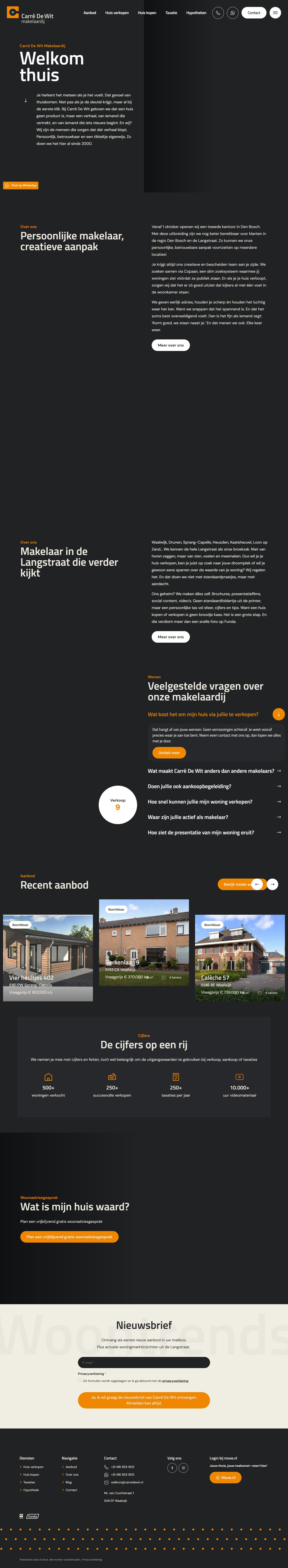 Screenshot of the website of www.carredewit.nl