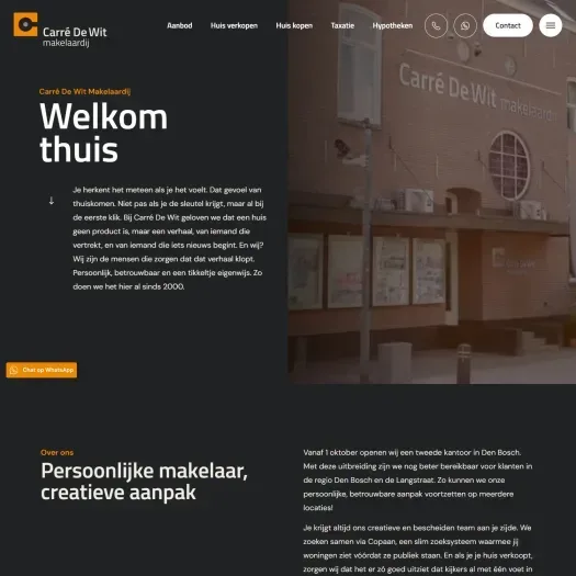 Screenshot van de website van www.carredewit.nl