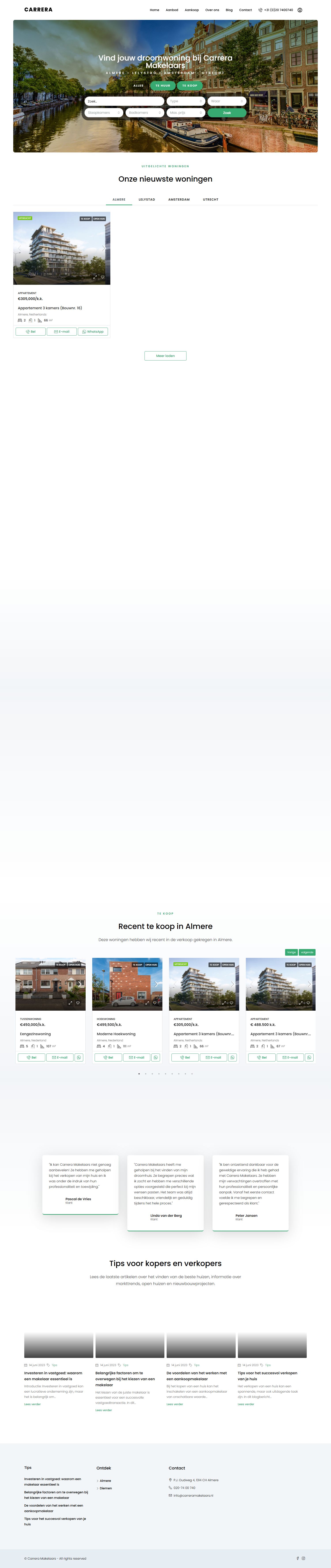 Screenshot der Website von carreramakelaars.nl