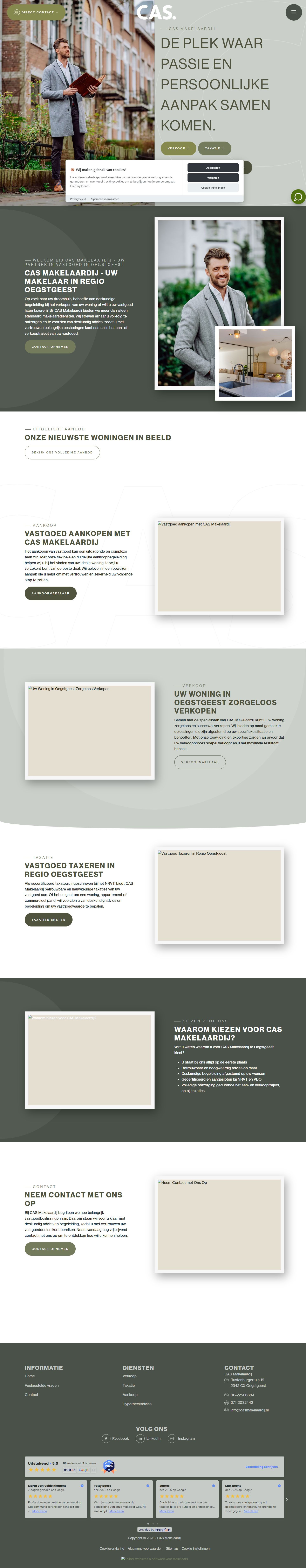 Screenshot der Website von www.casmakelaardij.nl