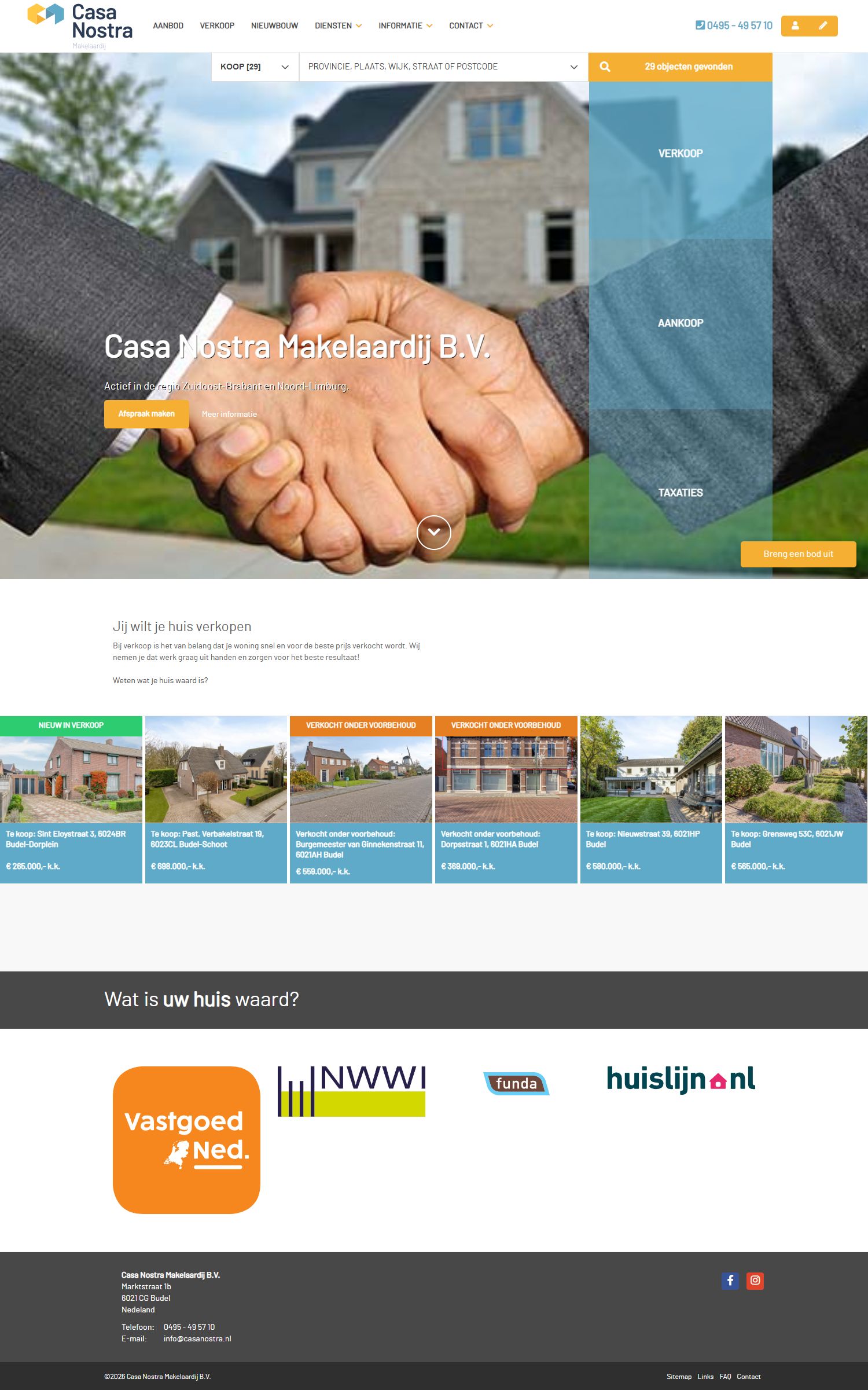 Screenshot der Website von www.casanostra.nl