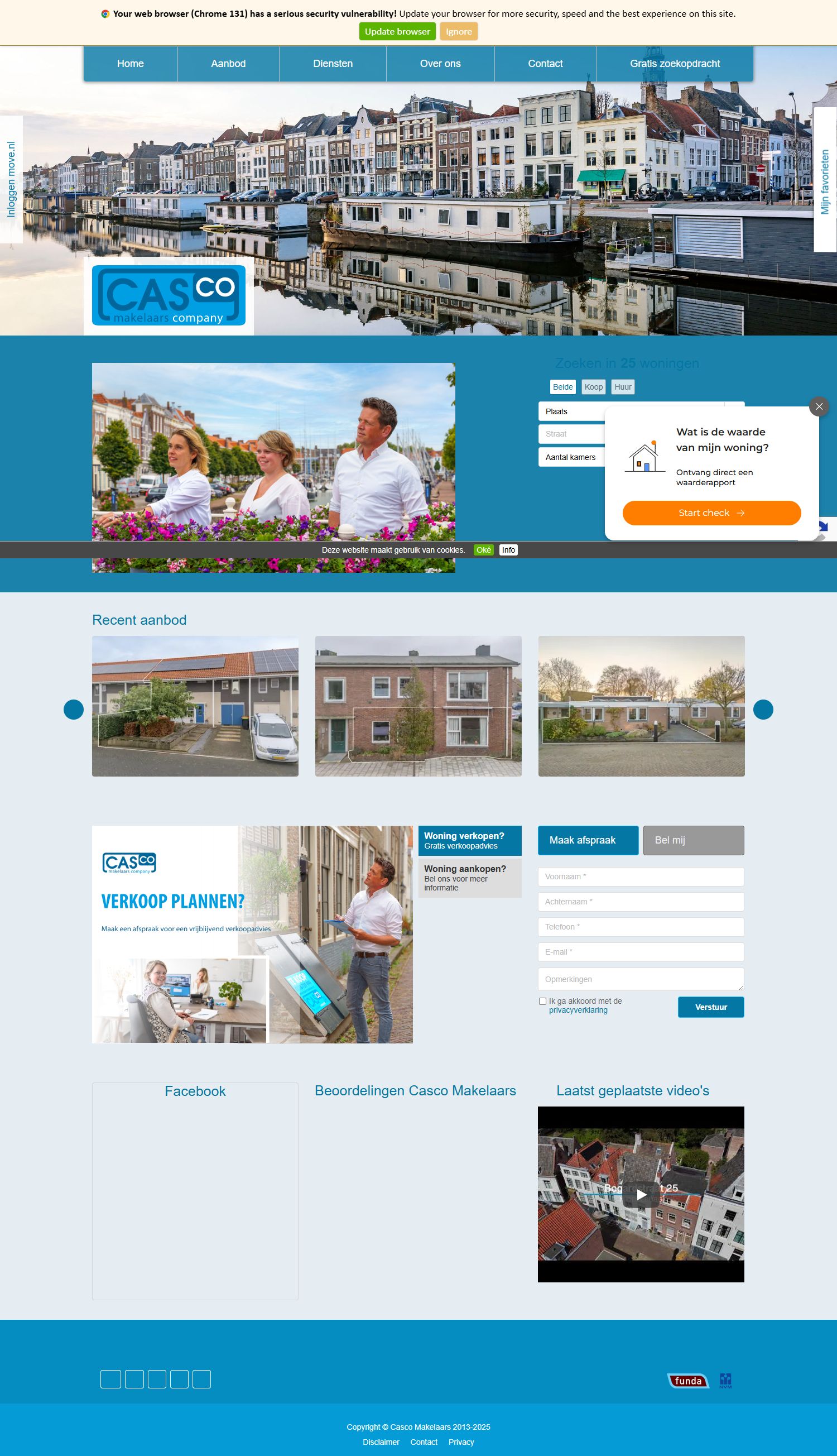 Screenshot der Website von www.cascomakelaars.nl