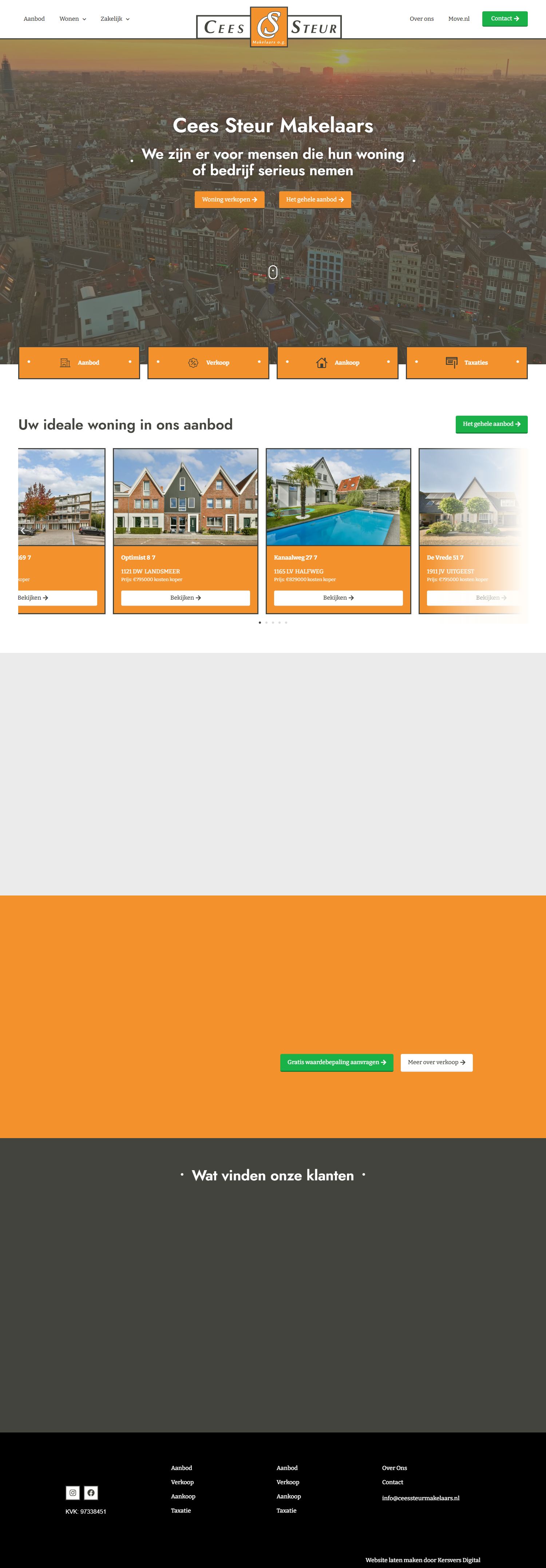 Screenshot of the website of www.ceessteurmakelaars.nl