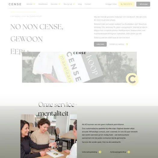Capture d'écran du site web de www.censemakelaars.nl