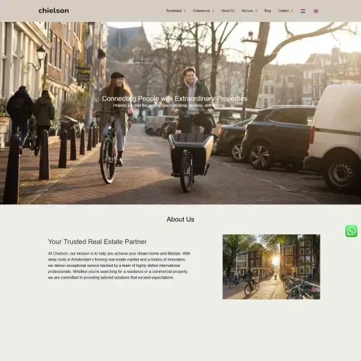 Screenshot van de website van www.chielson.com
