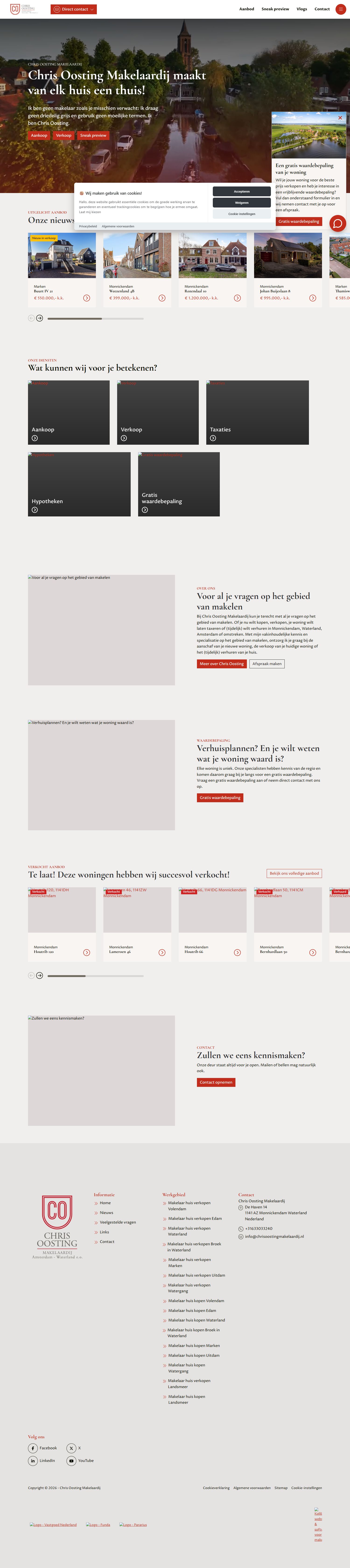Screenshot of the website of www.chrisoostingmakelaardij.nl