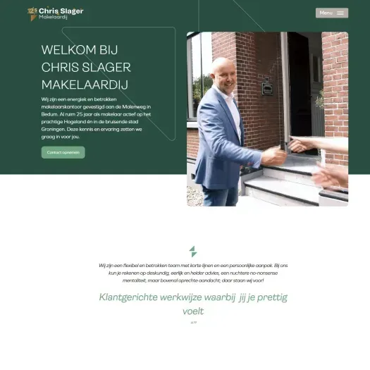 Screenshot of the website of www.chrisslagermakelaardij.nl