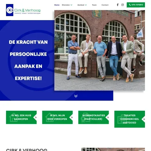 Screenshot van de website van www.cirkverhoog.nl