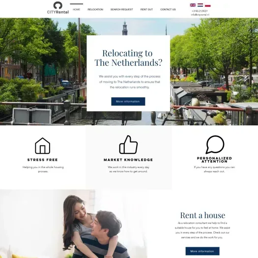 Screenshot of the website of www.cityrental.nl