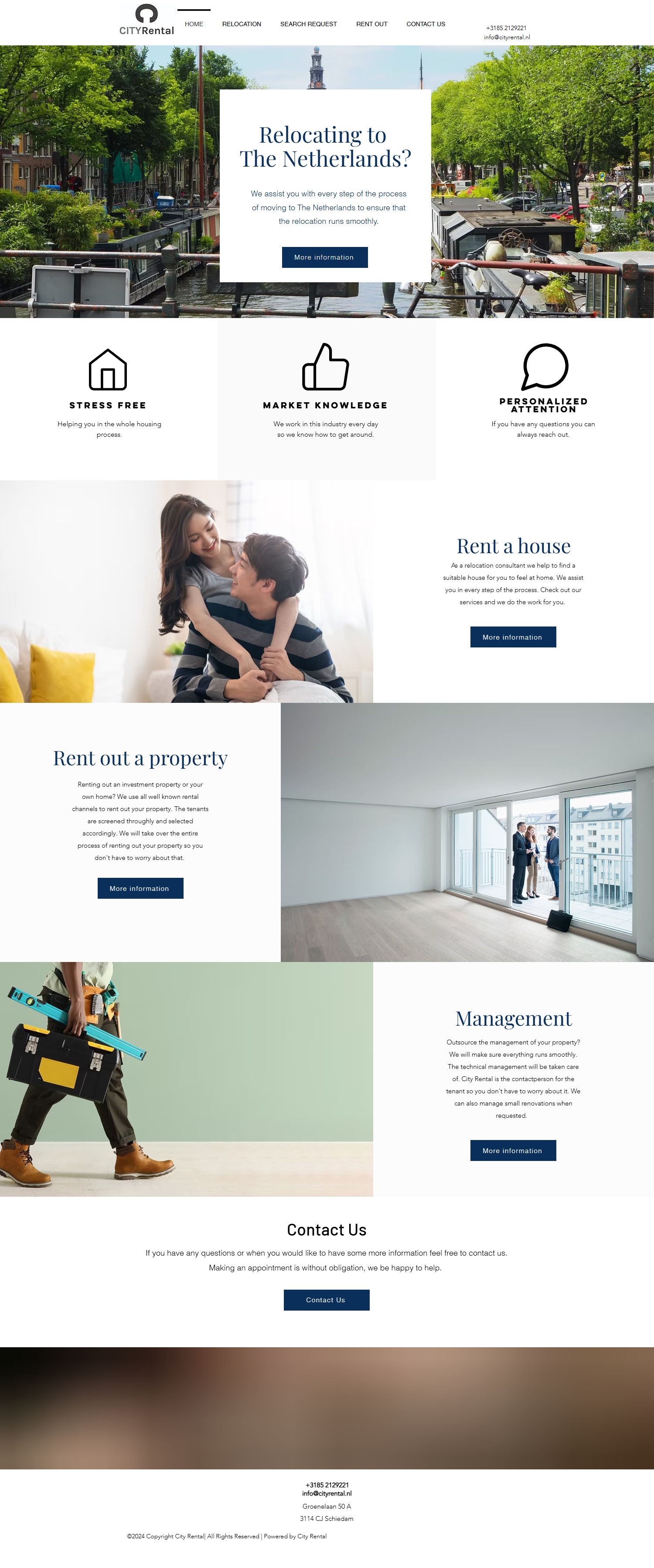 Screenshot der Website von www.cityrental.nl
