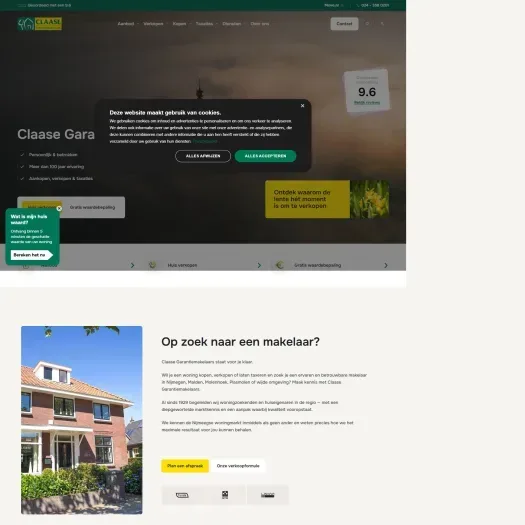 Screenshot der Website von www.claase.nl