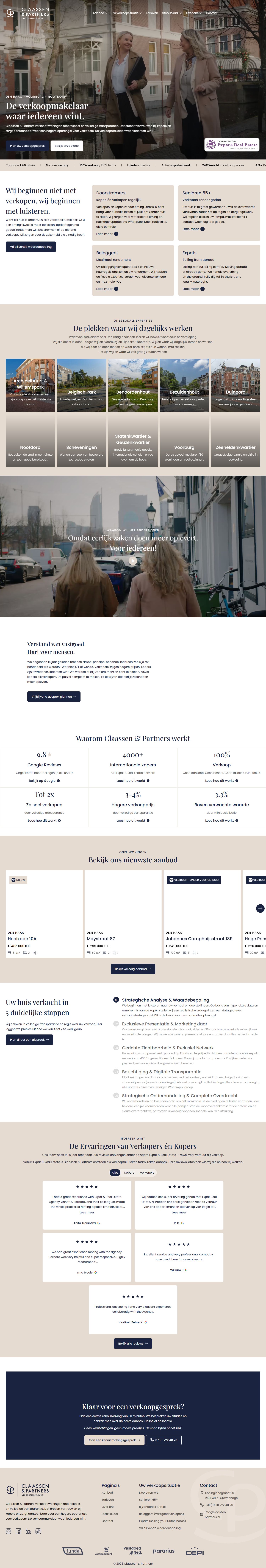 Screenshot van de website van www.claassen-partners.nl