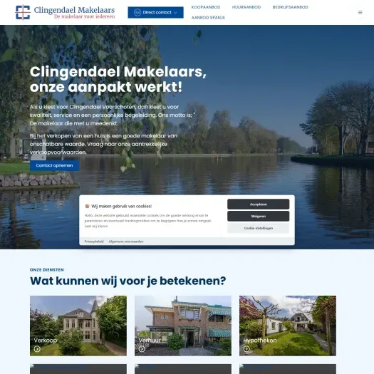 Capture d'écran du site web de www.clingendaelmakelaars.nl