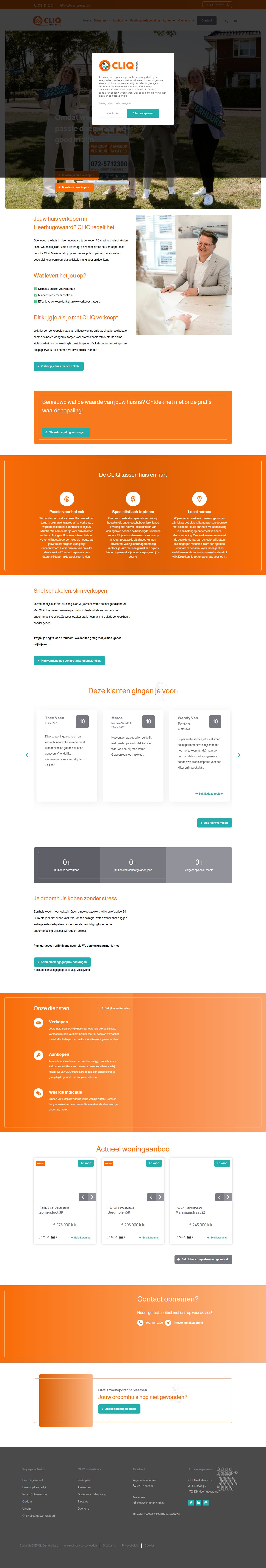 Screenshot der Website von www.cliqmakelaars.nl