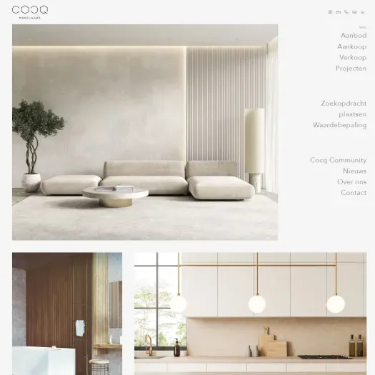 Screenshot of the website of www.cocqmakelaars.amsterdam