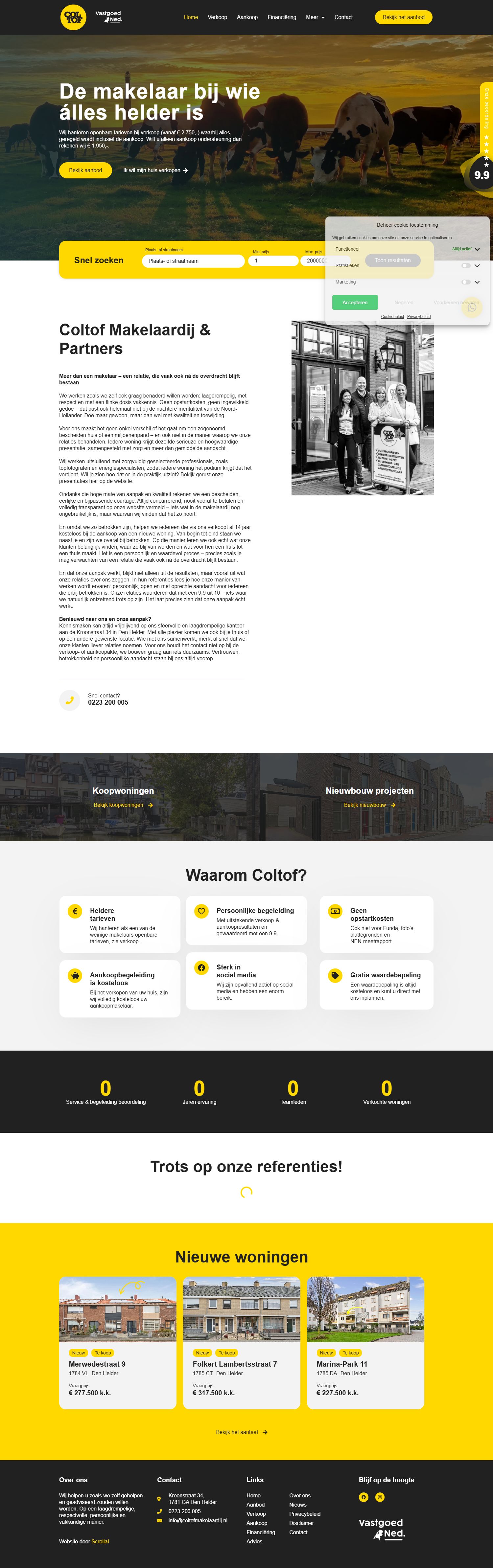 Screenshot of the website of www.coltofmakelaardij.nl