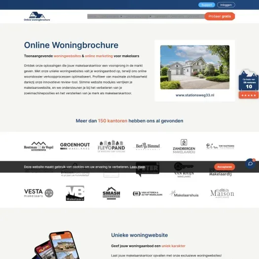 Screenshot of the website of www.comacon.nl