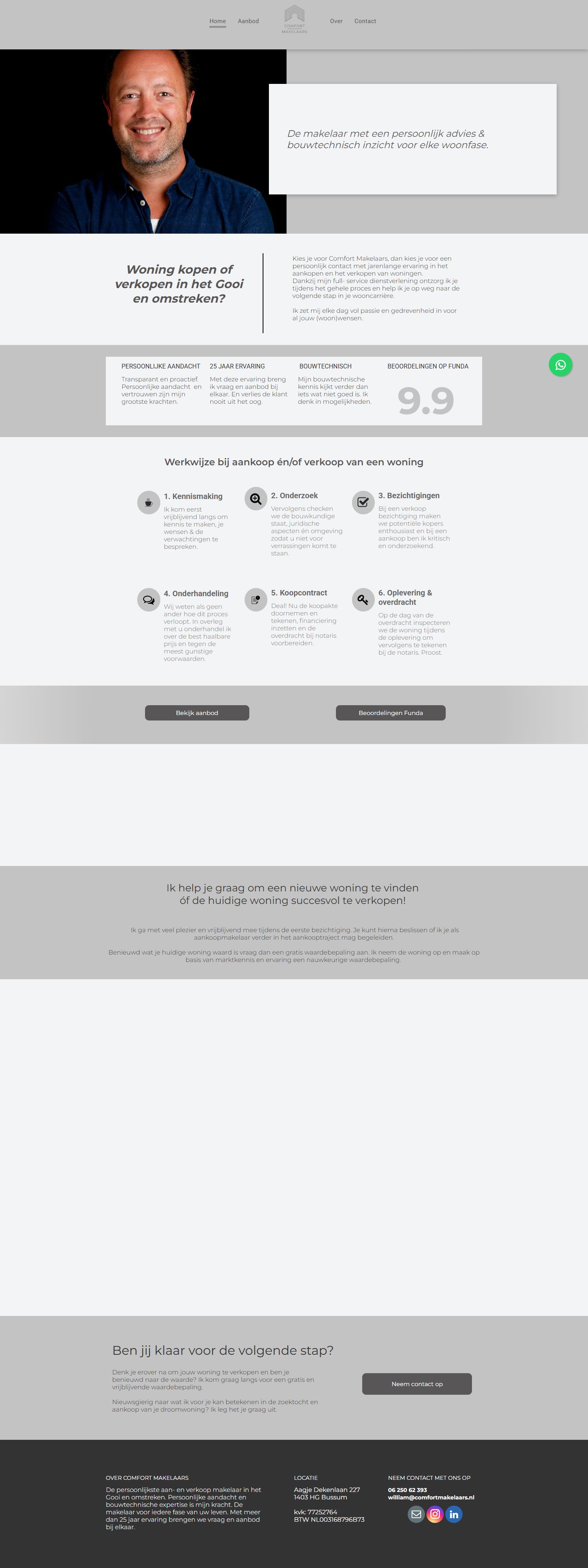 Screenshot van de website van www.comfortmakelaars.nl