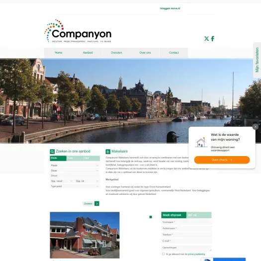 Screenshot der Website von www.companyon.nl