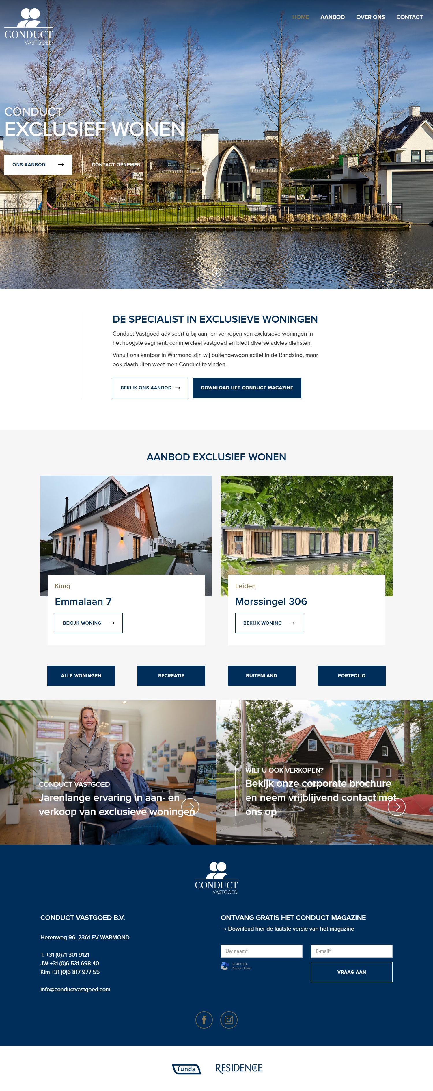 Screenshot van de website van www.conductvastgoed.com