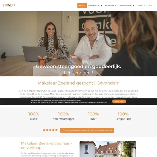 Screenshot of the website of connect-makelaardij.com