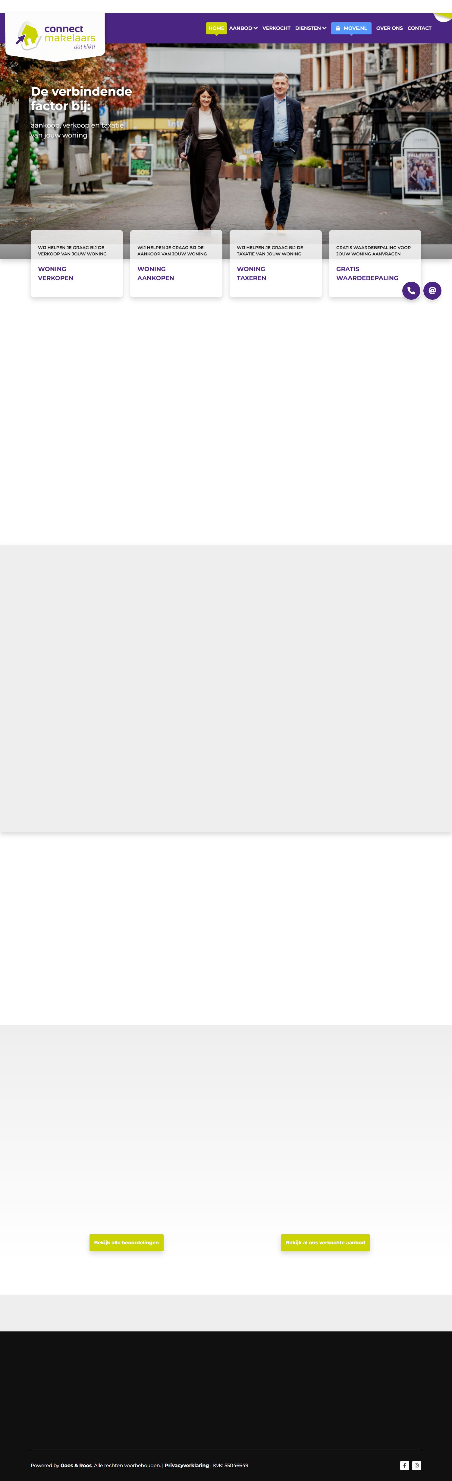 Screenshot der Website von www.connectmakelaars.com