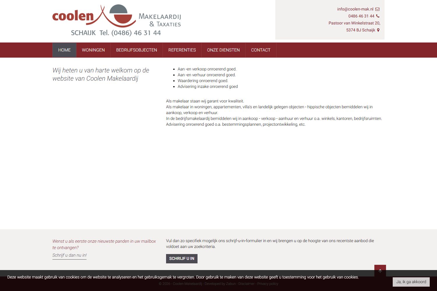 Screenshot of the website of www.coolen-mak.nl