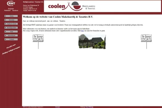 Screenshot van de website van coolen-mak.nl