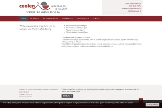 Screenshot der Website von coolen-mak.nl