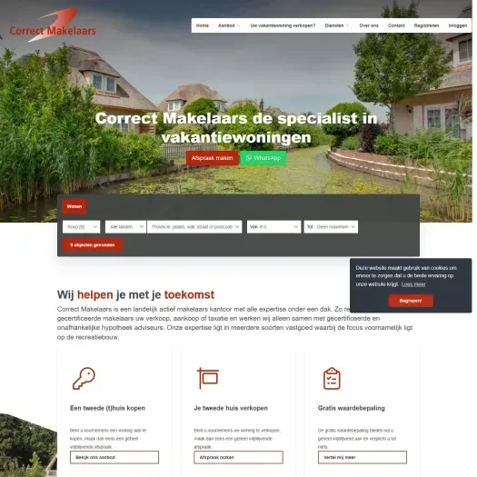 Capture d'écran du site web de www.correctmakelaars.nl
