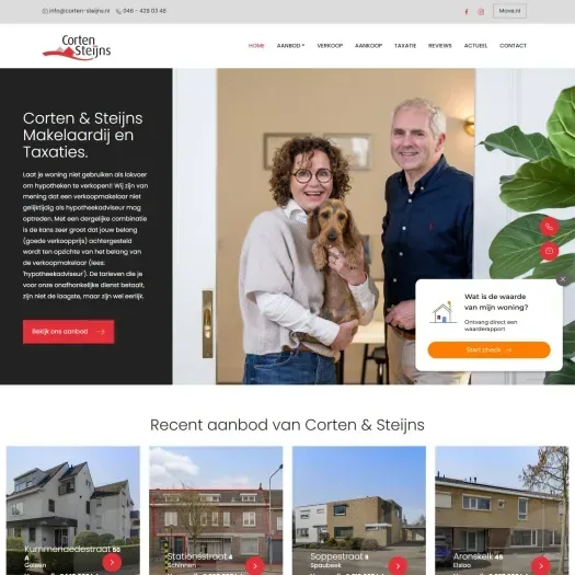 Screenshot van de website van www.corten-steijns.nl