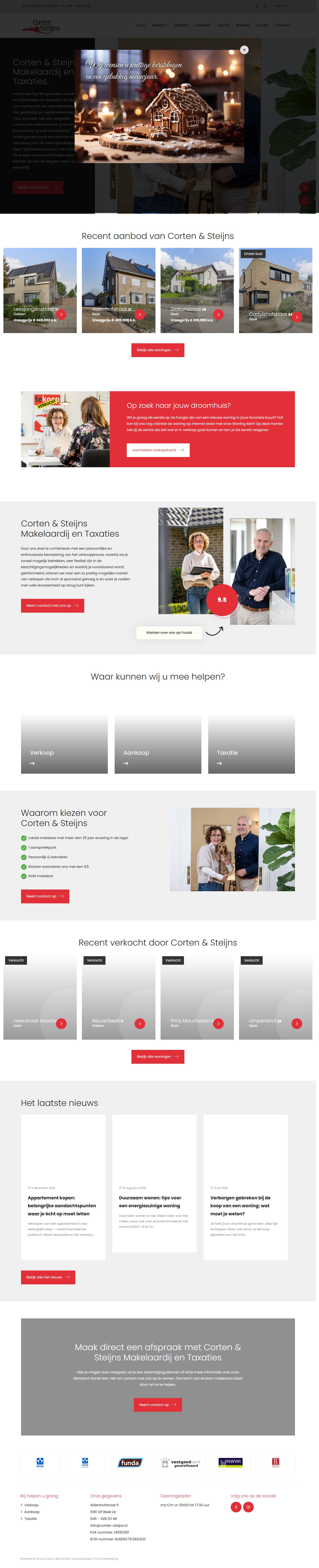 Screenshot of the website of www.corten-steijns.nl