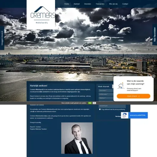 Capture d'écran du site web de www.cremersmakelaardij.nl