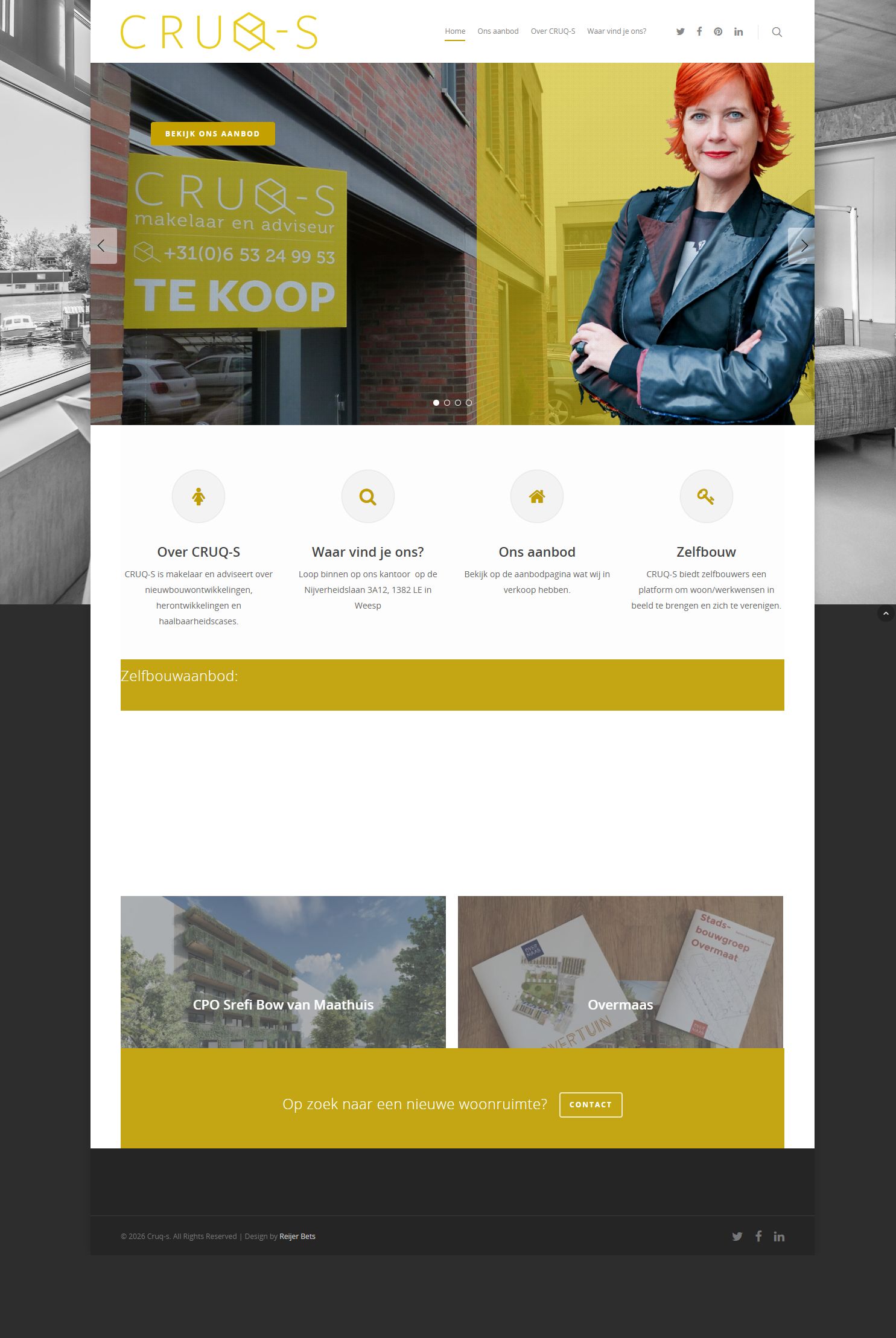 Screenshot of the website of www.cruq-s.nl