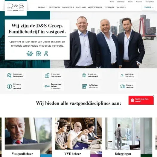 Screenshot van de website van www.densvastgoed.nl