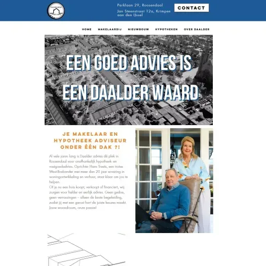 Screenshot van de website van daalder-advies.nl