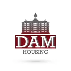 Logo DAM Housing - tel.nr. 020-8200159 DAMhousing.nl