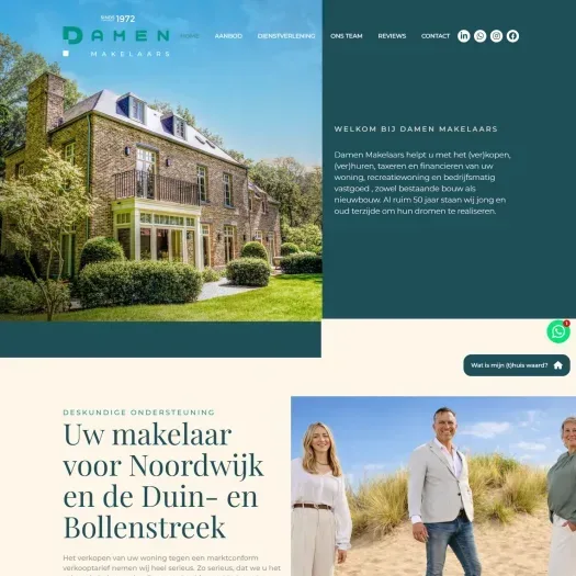 Capture d'écran du site web de www.damenmakelaars.nl