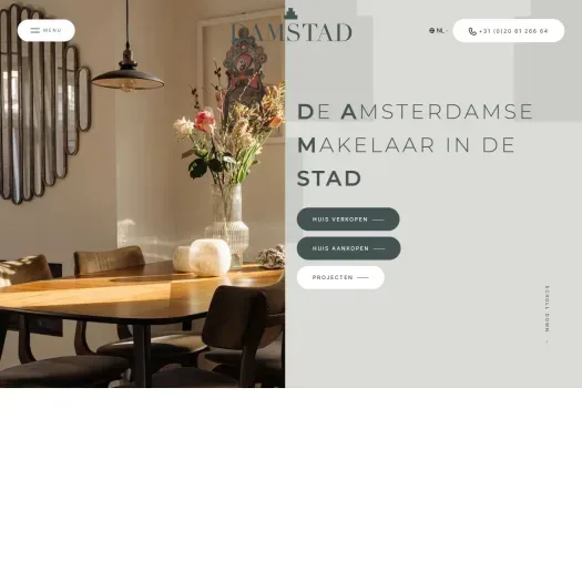 Screenshot der Website von www.damstad.nl