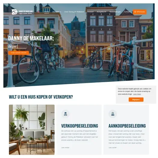 Screenshot of the website of dannydemakelaar.nl