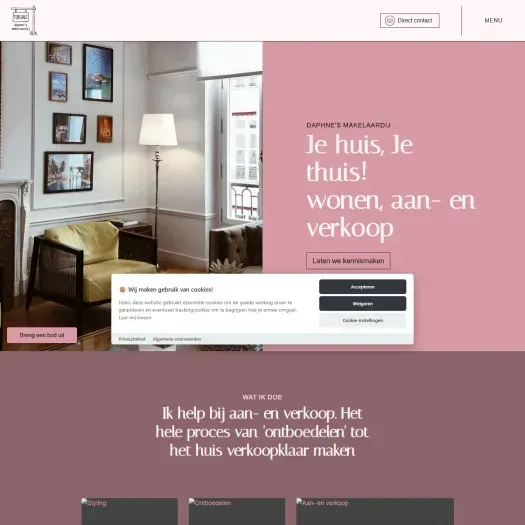 Screenshot of the website of www.daphnesmakelaardij.nl